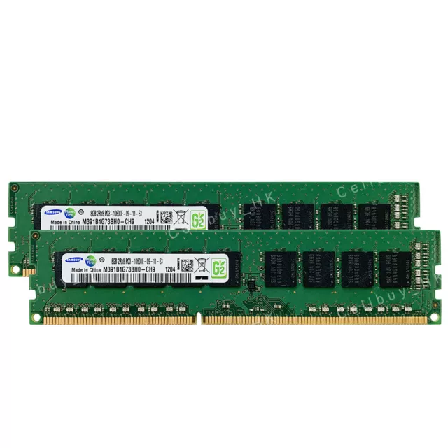 Samsung 16GB 2x8GB 2Rx8 PC3-10600E 1333MHz 240P ECC Unbuffered Server RAM Module