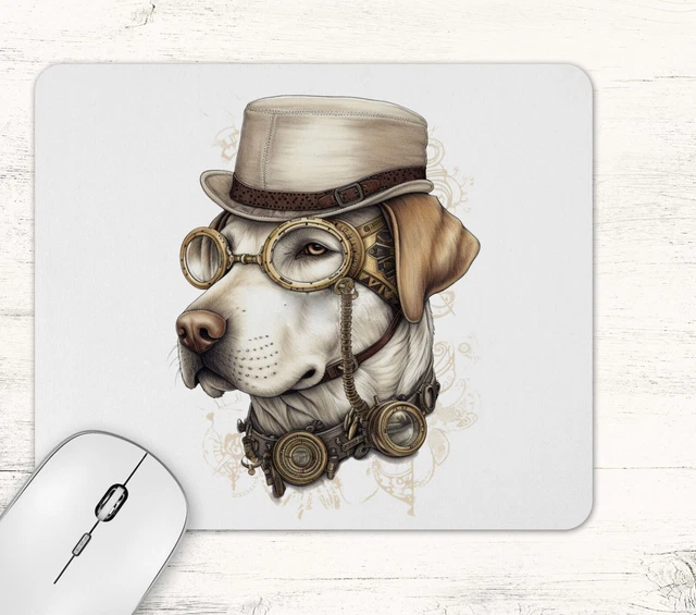 Steampunk Labrador Dog Neoprene Mouse Pad Non Slip Mat #1