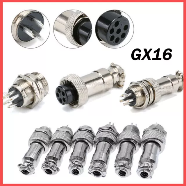 GX16 2-8 Pin 16mm Stecker Buchse Steckverbinder Anschlusstecker Adapter