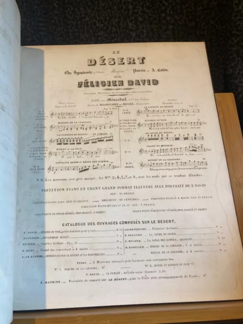 Felicien David Le Desert partition chant piano ancienne Au Menestrel 2