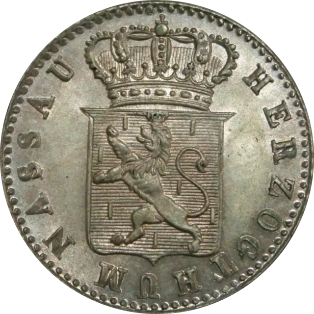 Nassau 6 Kreuzer 1833 Unc Silver Coin  Germany German State