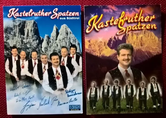 2 ältere Autogrammkarten von den "Kastelruther Spatzen",ohne Org. Unterschriften