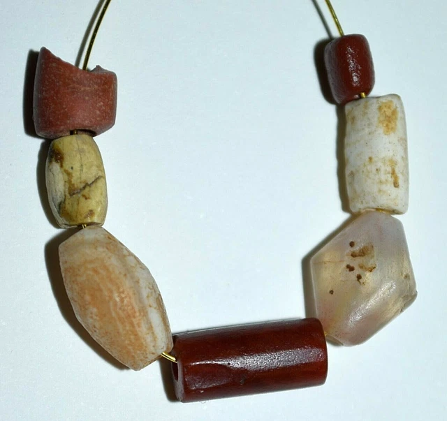 Mixed Ancient Stone Excavated Djenne Dig Beads Mali African Trade 1000 Years Old