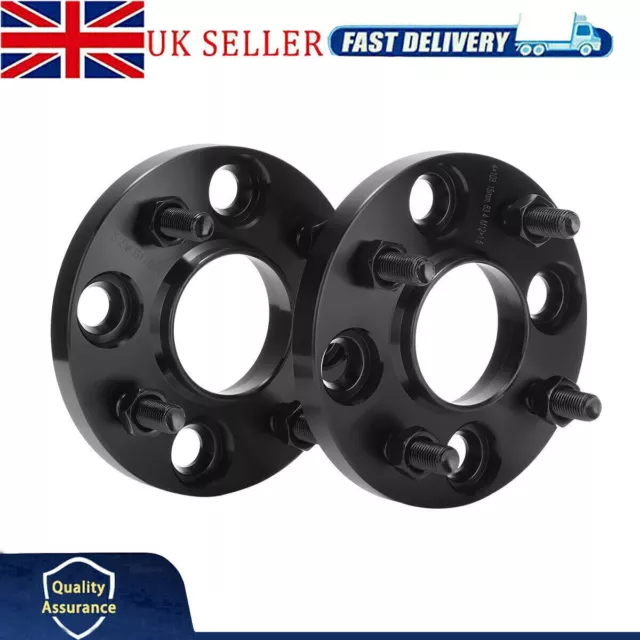 Bolt-On Hub Centric Wheel Spacers (2) 4x108 63.4 15mm for Ford Fiesta MK6 MK7