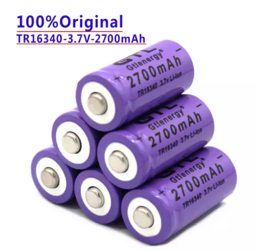 BATTERIA ricaricabile agli ioni di litio 3,7V 16340 CR123A 2700 mAh-