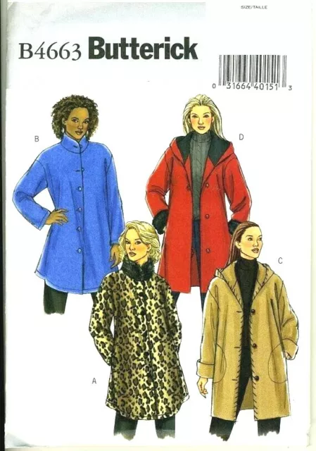 🧵👗✂4663 Patron Butterick 3 Creations Veste Avec Ou Sans Capuche 36 Au 50