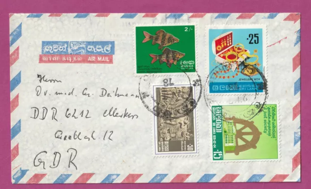 Sri Lanka 1978  Schöner  Bedarfsbrief   in die DDR