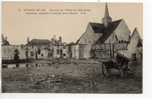VAUCHAMPS - Marne - CPA 51 - un coin du village bombardé
