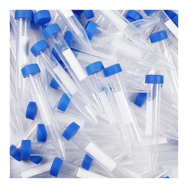 200pcs Conical Centrifuge Tubes 15ml, Sterile Plastic Test Tube2870