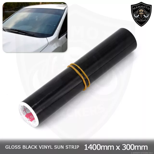 Gloss Black 12 Inch Windscreen Sun Strip Car Van Sunstrip Visor Window Sticker