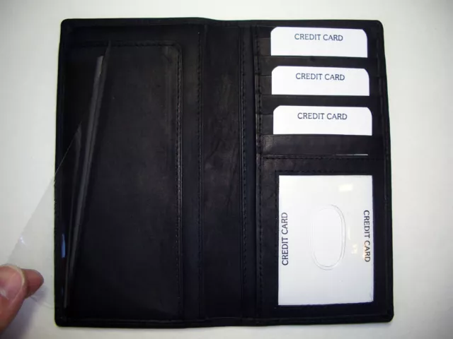 100% Genuine Leather-Checkbook cover Black (Hand Crafted) 3