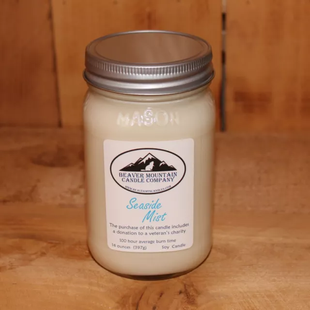 Seaside Mist | Strong Scented | Soy Candle | 16 oz. jar | Handmade