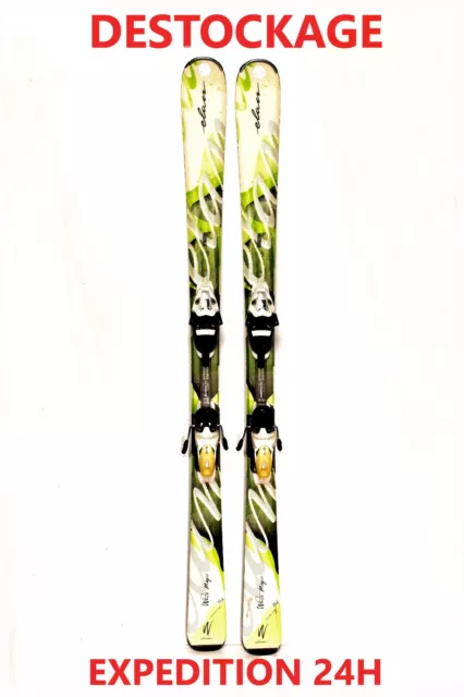 ski adulte occasion ELAN "WHITE MAGIC" taille: 152 cm = 1 mètre 52 + fixations
