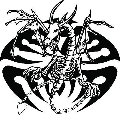 Dragon Tribal Skeleton Creature Car Truck Window Laptop Vinyl Decal Sticker