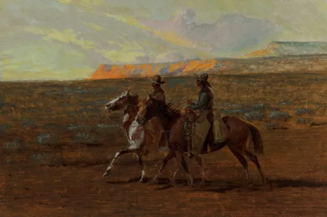 Cowboys Horse Riders 24 x 36 in Rolled Canvas Print Old West Painting