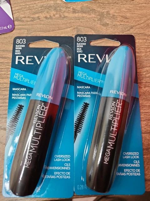 Revlon Mega Multiplicador Rímel a prueba de manchas 803 Marrón Ennegrecido - Lote de 2