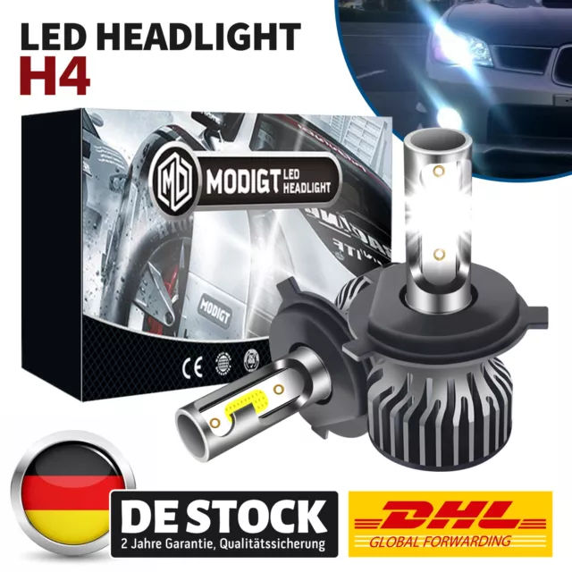 2X H4 LED Scheinwerfer Kit 100W 10000LM Fern/ Abblendlicht COB 6000K Xenon DE