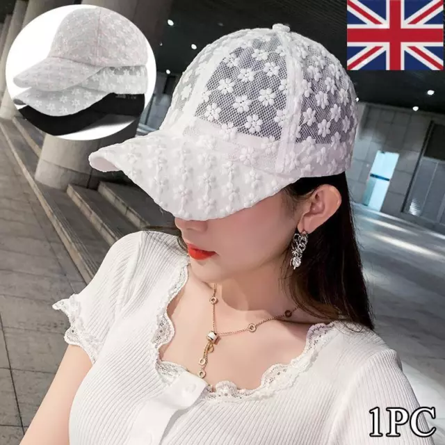 Ladies Sun Hat Baseball Cap Woman Summer Hat Breathable Mesh Hat Hollow Flower