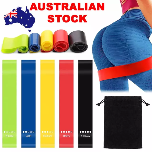 Resistance Bands 5 PCS Latex Yoga Strap Exercise Home Gym Tube Fitness Elastic