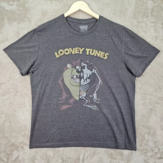 Looney Tunes Tasmanian Devil X Ray Taz Big Head T-Shirt Men's Size L Gray Retro