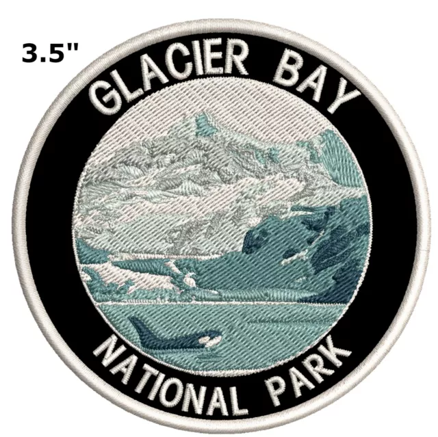 Glacier Bay National Park Embroidered Patch Iron-On Nature Applique Souvenir