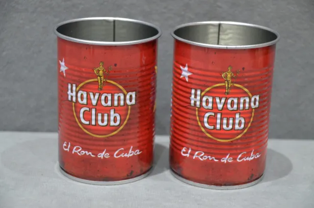 2x Havana Club Rum Cocktail Can Tin Cup Red 45cl 450ml Tiki Bar Christmas New