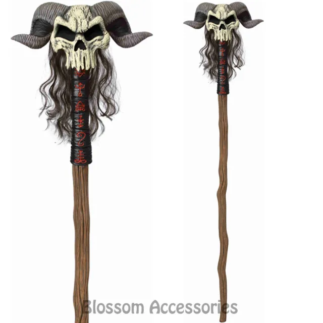 AC18 Warlock 58" Cane Staff Stick Prop Reaper Wizard Halloween Costume Accessory