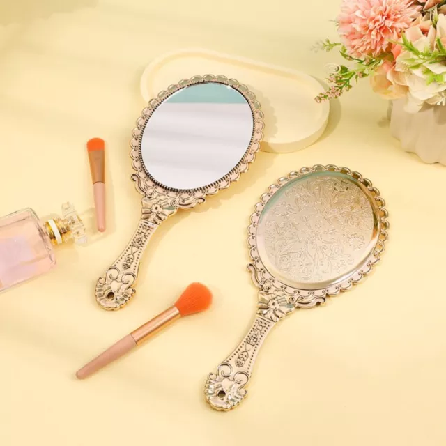 High Definition Carved Small Mirror Portable Dressing Mirror  Bedroom