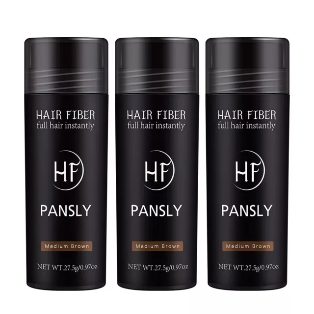 3X Streuhaar Schütthaar Pansly Haarverdichter Hair Fiber MITTELBRAUN