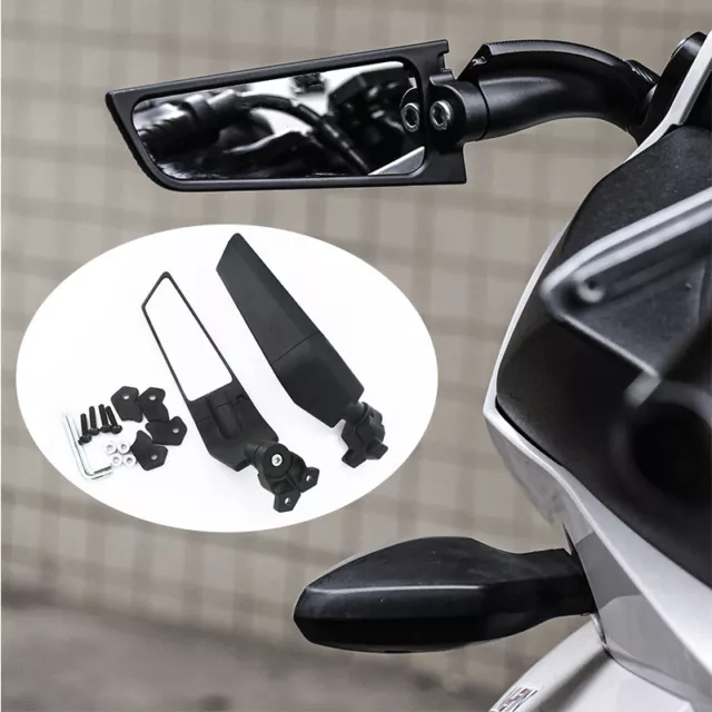 Pair Adjustable Winglet Wing Stealth Mirrors For 2019-2022 Kawasaki NINJA ZX-636