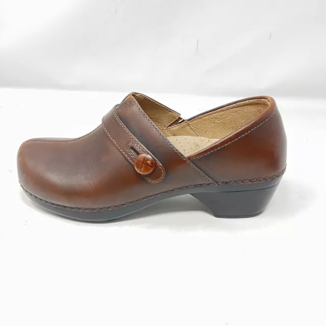 Dansko Solstice Womens Size EU 39 US 8.5-9 Brown Leather Slip On Clogs Shoes