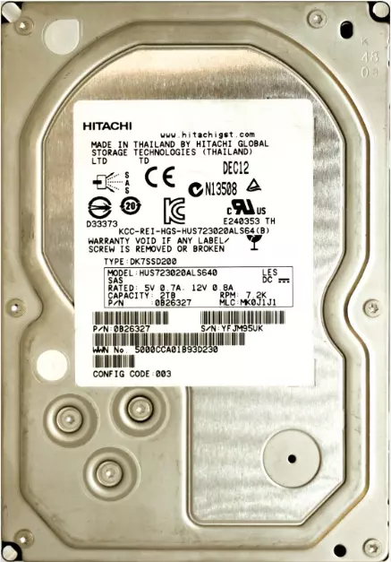 HUS724040ALS640 - Hitachi 4TB 7.2K 6G SAS 3.5" HDD