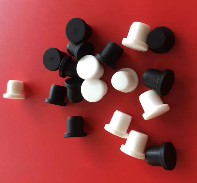 Silicone Rubber Hole Plug Blanking End Cap Tube Inserts Bung Plugs Black/White