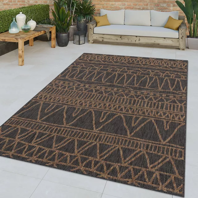 Tapis Jardin Exterieur Terrasse Cambre Balcon Abstrait Bohème Geometrique