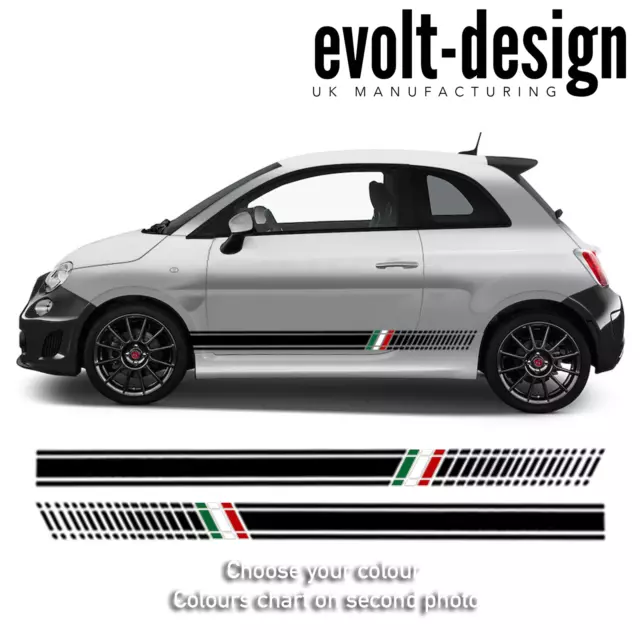 Decal Sticker Italian Flag For Abarth Fiat 500 595 Punto A Side Stripes Graphic