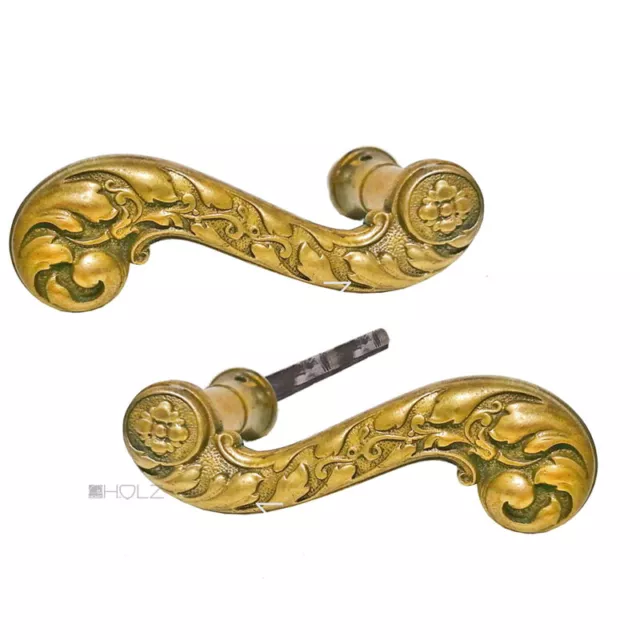 Türdrücker antik Blüte Volute alt Türklinke 16.3mm 8er Vk