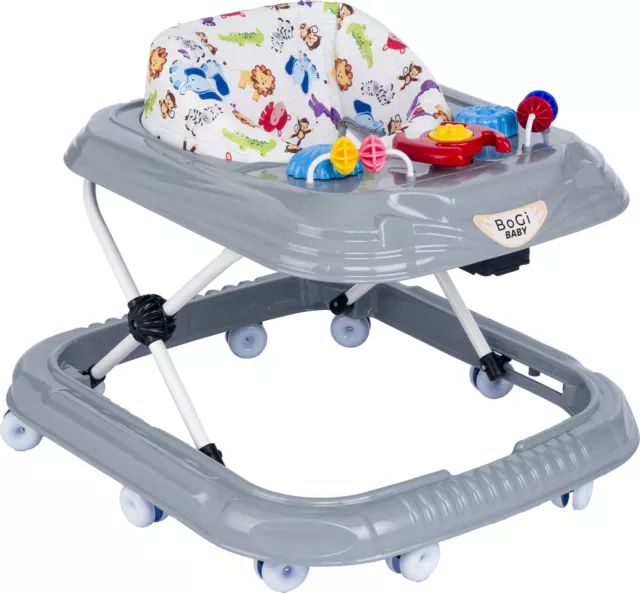 Tobi Gehfrei Lauflernhilfe Lauflernwagen Babywalker mit Spielset Grau