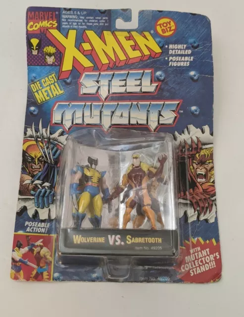Marvel X-Men Steel Mutants Wolverine vs Sabretooth Toy Biz Figure Set