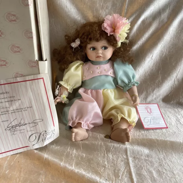 Design Debut porcelain doll DALILA Baby Nature W/butterflies COA BOX LE953/1000