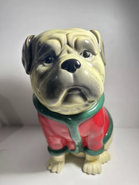 Sleigh Bell Bistro Bulldog Cookie Jar