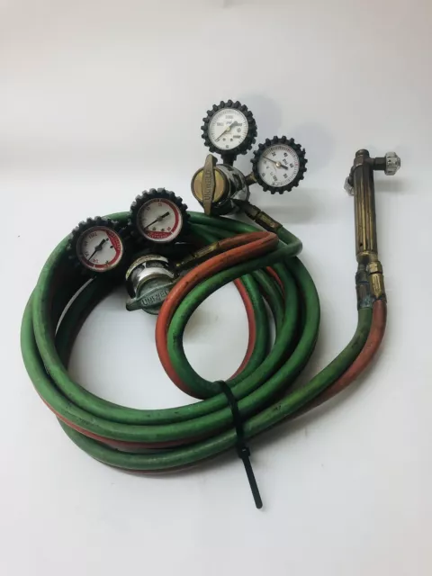 Uniweld Welding Torch Handle With Hoses And Gauges VGC