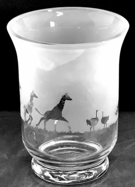 SAFARI Frieze 14.5cm Crystal Glass Vase / Hurricane Lantern 3