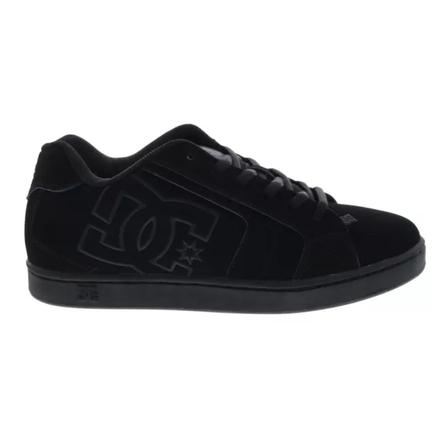 DC NET 302361-3BK Mens Black Nubuck Lace Up Skate Inspired Sneakers Shoes