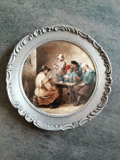SCHWARZENHAMMER Porzellan, frieling- Zinn WANDTELLER - 10,5 cm, vintage,Rar, top