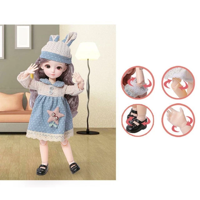 31 Cm 23 Bambola per Ragazza BJD Snodata Flessibile Occhi 3D Bel Regalo Carino 3