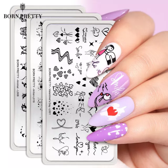 BORN PRETTY Nail Stamping Plates Geometry Flower Leaves Image Stamp Template DIY