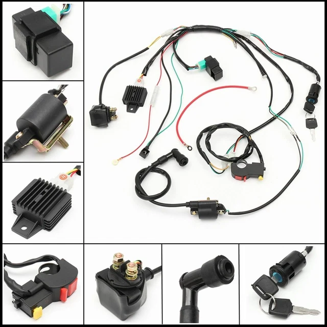Kit D'allumage CDI Pour Quad 50cc à 125cc – Comprend Faisceau Câbles, Stator, Interrupteur, Clés – 12V, Démarreur électrique - 9
