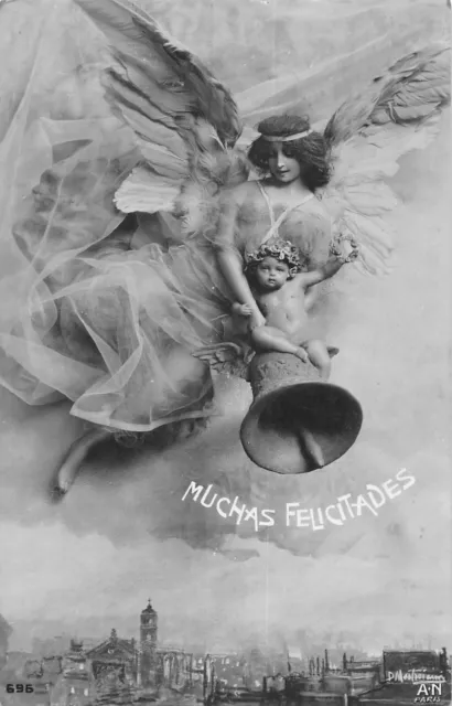 Cpa Illustrateur / Mastroianni / Muchas Felicitades