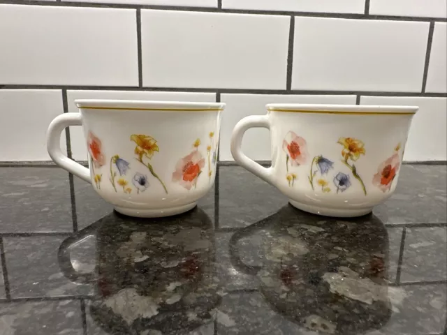 Arcopal France Provincial “Summer Meadow” Tea Cups X2 Beautiful Dainty Floral