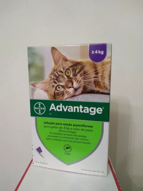 ADVANTAGE¹ 80 anti puces chat/cat de 4 a 8 kg Fleas Treatments boite 4 pipettes